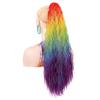 Ponytails Rainbow Ombre Gradient Color Long Curly Ponytail Hair Extension with Claw Instant Styling Hairpiece for Women