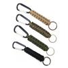 1/4Pcs Outdoor Braided Rope Carabiner Keychain Heavy Duty Metal Portable Lightweight Camping Climbing Snap Hook Clip Hanging Buckle with 7 Strand Cord