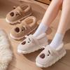 Cotton slippers autumn and winter home cotton shoes bag heel wool slippers warm and velvet thick-soled couple cotton mop