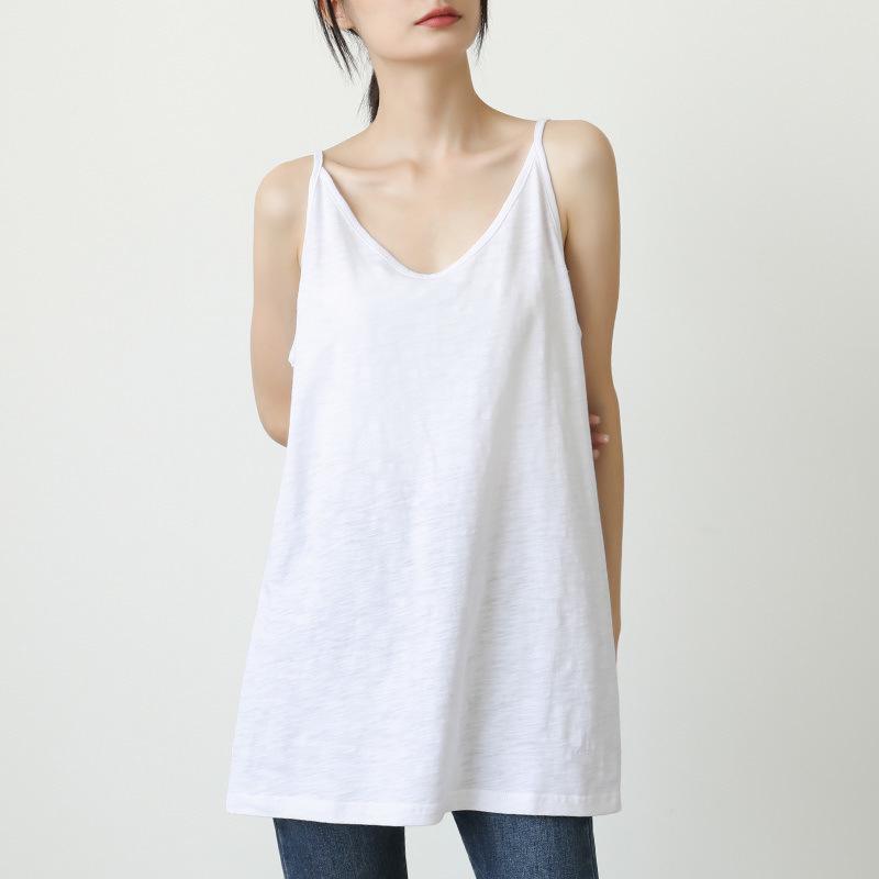 Women s Mid-Length Sleeveless Loose Hoodie Vest - Stylish Layered Spring/Autumn Top, Plus Size Camisole T-Shirt M (80-100 jin) белый
