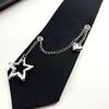 PreTied Women Necktie With Quick Zipper Design Fashion 2000s Punk Chain Decors Neck Tie For Business Event Gathering