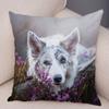 Cute Scottish Border Collie Pillowcase Dog Print  Decor Pet Animal Cushion Cover Sofa
