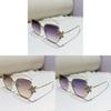 Dins Metal Large Frame Sun Glasses With Purple Lenses For Fashion Streetwear