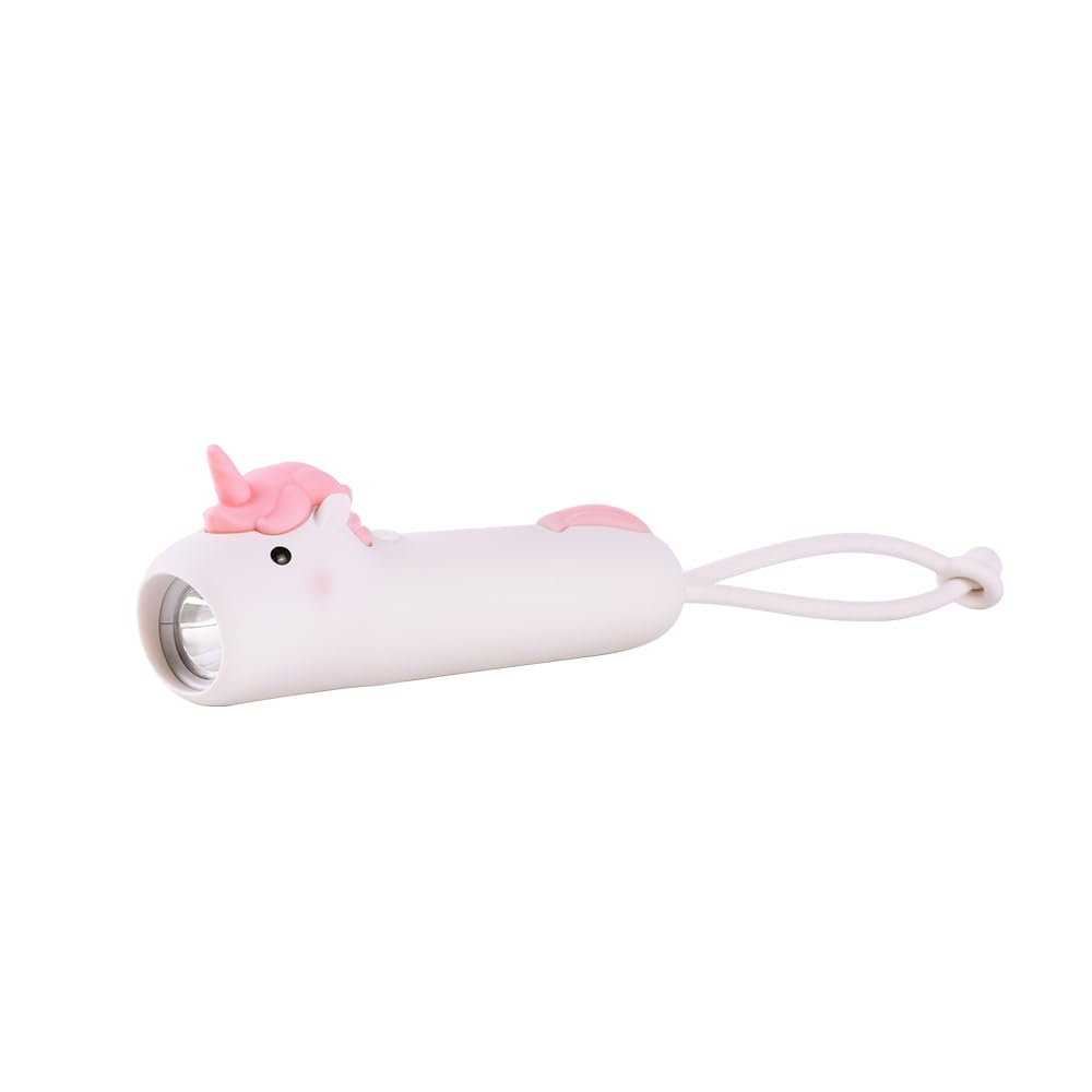 YZYOE New Rechargeable Unicorn LED Cute Animal Shaped Silica Gel Comfortable Long Press to Adjust Portable Outdoor Lighting Creative Flashlight,