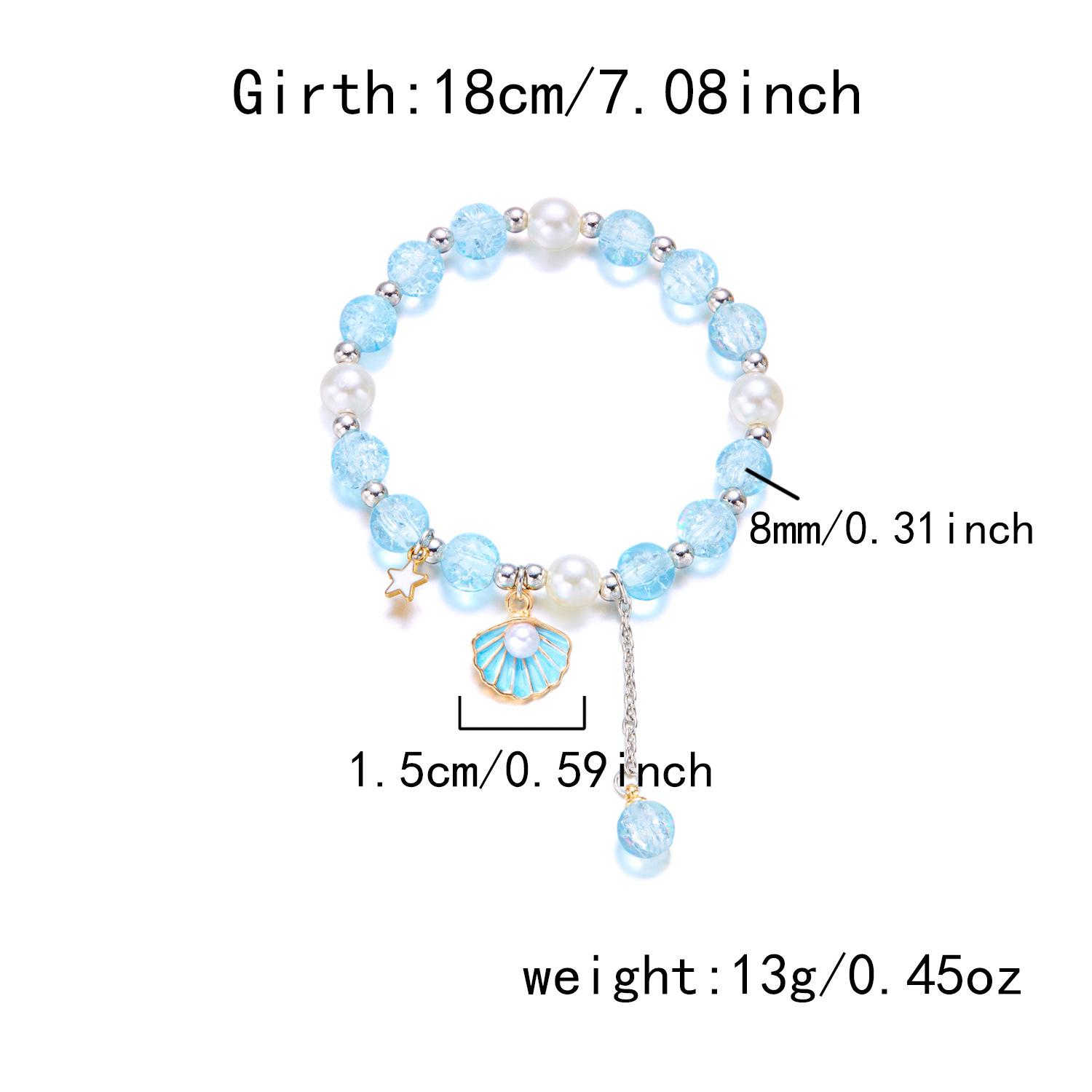 Hot Sale Oil Drip Shell Cracked Bead Bracelet, Bell Braided Rope Bracelet, Niche Fashion Wrist Jewelry