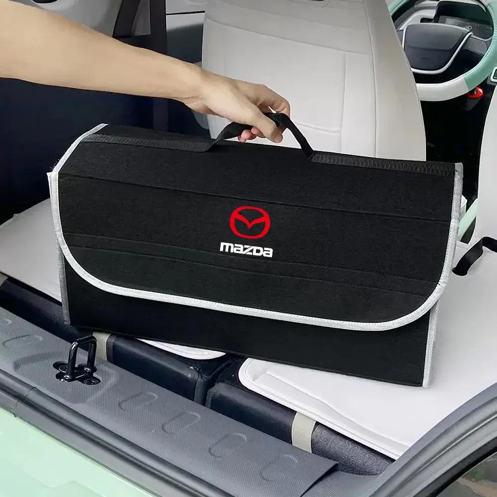 2025 Hot Car Storage Trunk Box Foldable Felt Car Trunk Storage Box Organizer Tidying Bag For mazda Axela Atenza CX-3 CX-5 CX-8 M