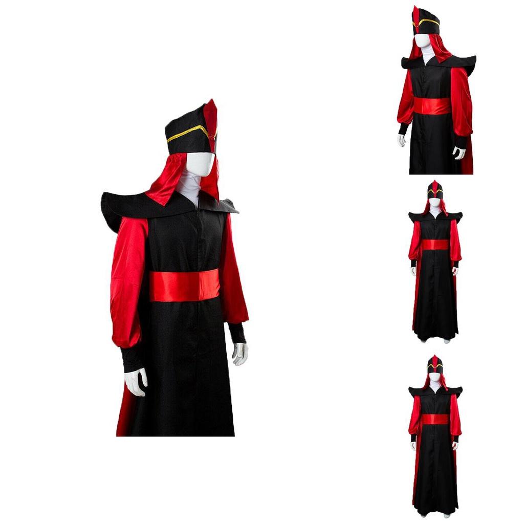 Luxurious Jafar Cosplay Robe Cloak Cape Hat Wizard Outfit For Halloween Events