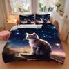 3pcs Anime Cat Bedding Set - Includes One Quilt Cover and Two Pillowcases (No Core) - Perfect for Bedroom and Guest Room Decoration, Festive