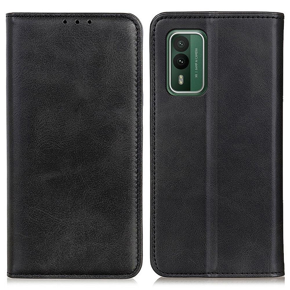 

Для Nokia XR21 Кошелек Чехол для телефона Защита от падений Подставка TPU+Спилок Кожа Чехол-накладка для мобильного телефона Black