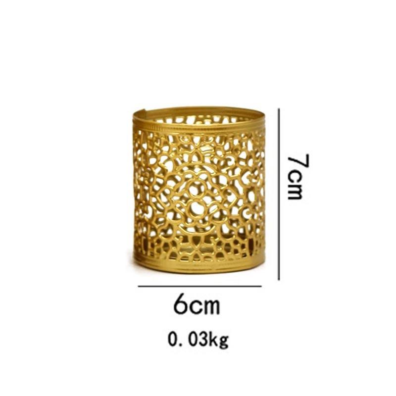 Nordic Golden Geometric Hollow Wrought Iron Candle Holder Creative Aromatherapy Candle Cup Home Decoration Ornaments Art Craft