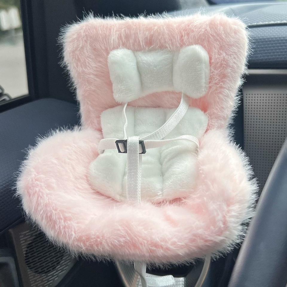 Bezpečnostní autosedačka pro panenku kreslený model židle pro Labubu Dekorace výstupu autosedačky pro panenku Labubu Styling interiéru auta