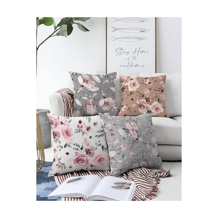 4-teiliges, digital bedrucktes Kissenbezug-Set