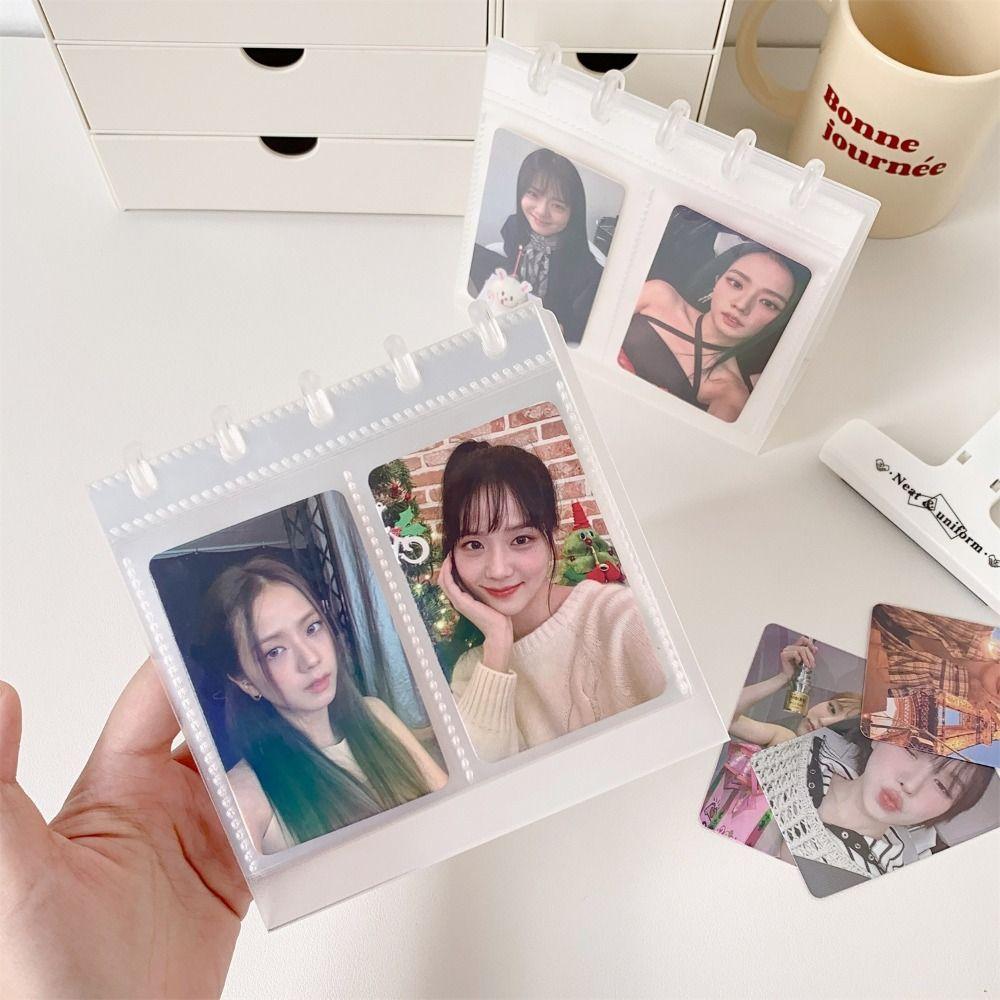 High Quality Mushroom Hole Photocards Holder Vertical Loose Leaf Photo Album Transparent Idol Card Collection Binder