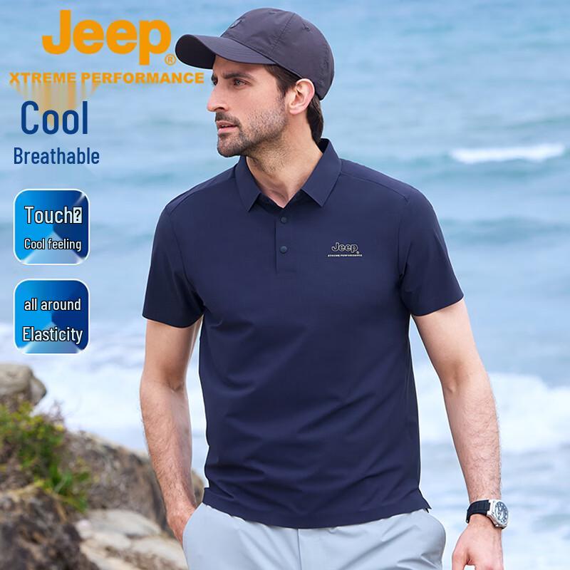 JEEP Men s Quick-Dry Outdoor Polo Shirt L
