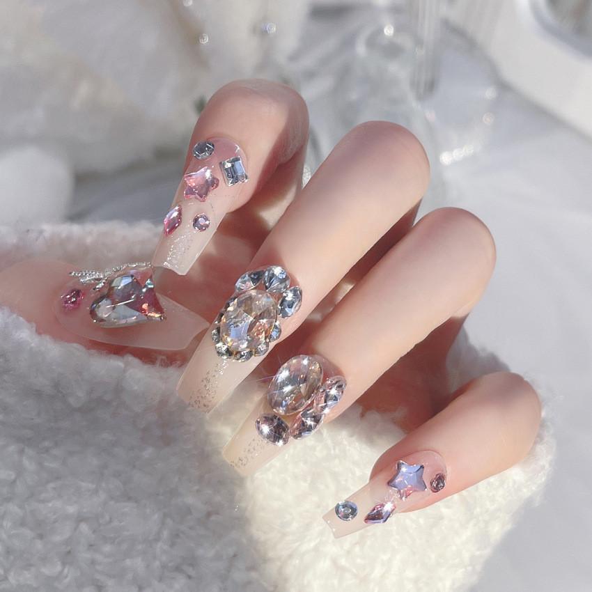 Hand Nail Wearing Nails Fashion Highgrade Pure Wind Rhinestone Nail Patch Style