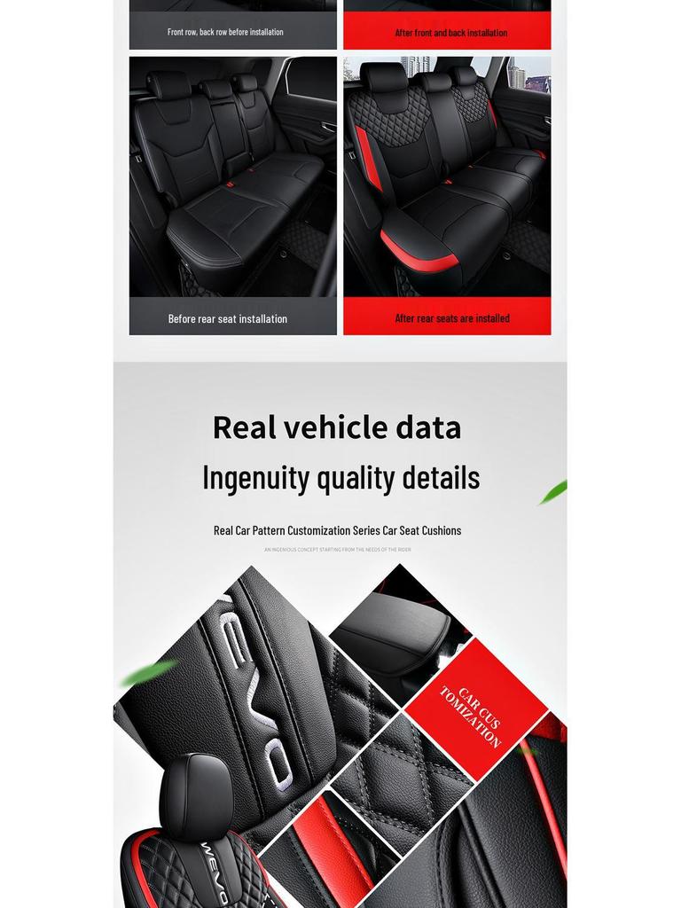 BYD Song PRO Vollumfassender 5-Sitzer Leder-Autositzbezug mit Ganzjahres-Verschleißfestem Design
