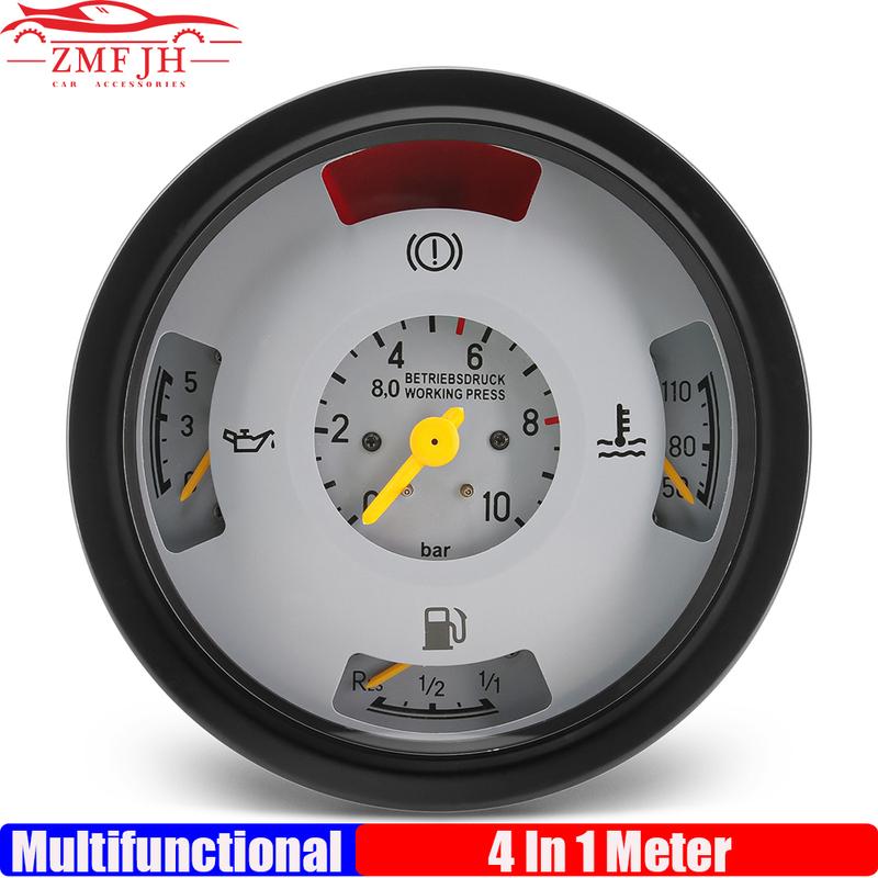 

ZMFJH 4-в-1 Багатофункціональний комбінований приладдя для приладової панелі для вантажівки Mercedes-Benz, Датчик тиску масла, Датчик температури води, Датчик палива 140 мм