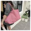 Women Plaid Large Capacity Tote Bag Fashion Shoulder Bag Handbag Shopper Storage Bag