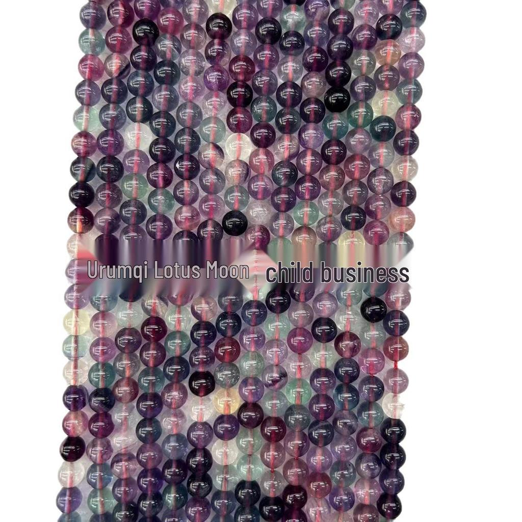 5A Natural Rainbow Fluorite Beads: Ice Transparent Crystal DIY Bracelet Round Accessories