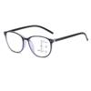 Women Round Photochromic Reading Glasses Trendy HD Color Changing Multifocal Glasses Men Anti-blue Ultralight Presbyopia 0+4.0