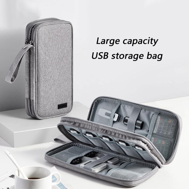 22 Capacity Multiple Pocket USB Storage Pouch Oxford Fabric Protector Flash Drive Cable Small Electronic Accessories