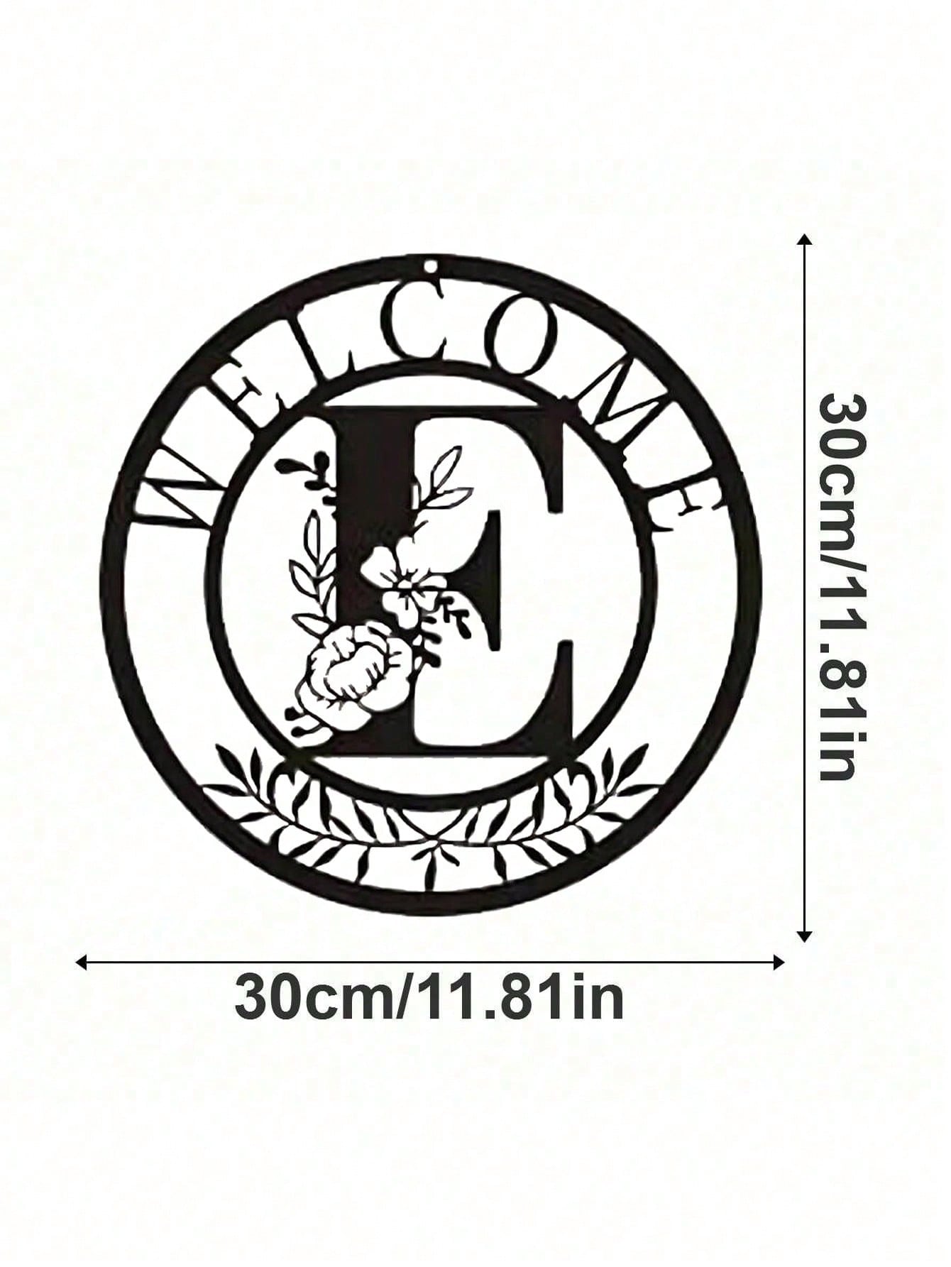 Metal Wall Plaque Classic Letter Design Hanging Decor Creative Art Home Gift чёрный