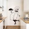 Funny Chef Wall Stickers For Kitchen Tile Glass Walls Waterproof Vinyl Wall Sticker Home Decor Wall Decals House Decorationgg-49