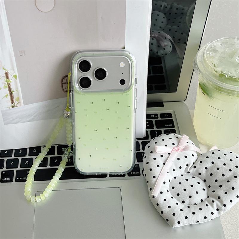 Elegant Gradient Matcha Green Star Case for iPhone 17, 16 Pro Max, 15, 14 - Premium Feel