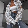 Los dames plaid shirt met meerkleurig patroon