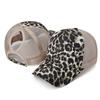 Leopard Print Ponytail Baseball Cap Net Cap Outdoor Sports Sun Hat