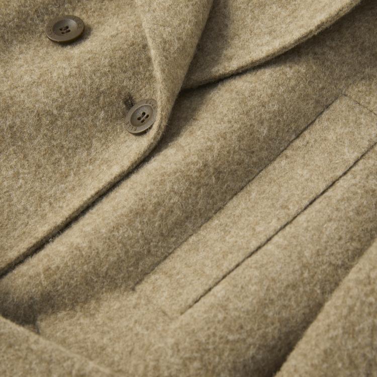 ELLE French Melange Solid Color Long Sleeve Long Coat Women coats Brown L7WND003