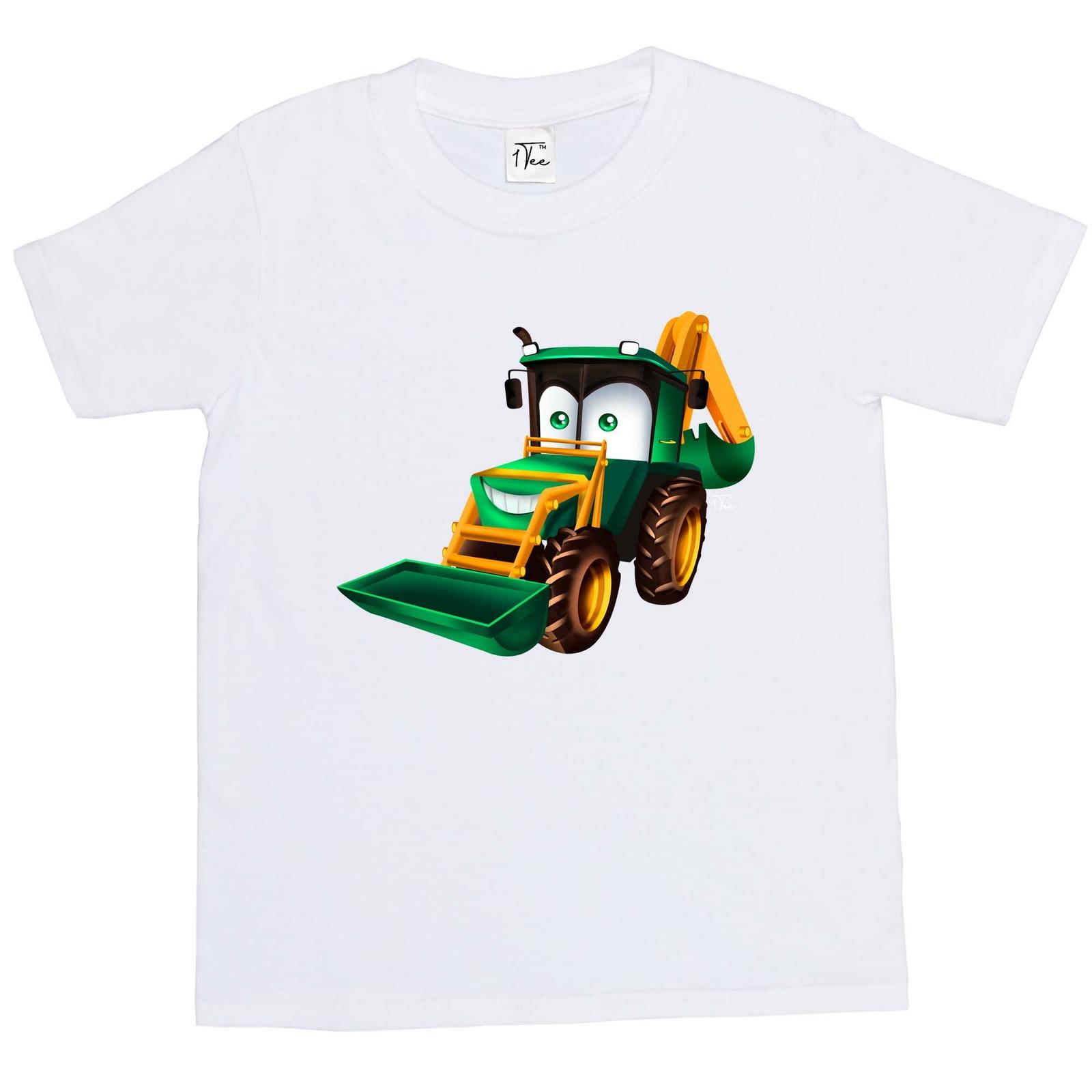 1Tee Kids Girls Smiling Tractor T-Shirt XL