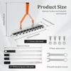 Garden Thatch Rake Stainless Steel Garden Grass Grooming Tool Removes Dead Grass Leaves Clearing Loosening Soil Lawn Rake