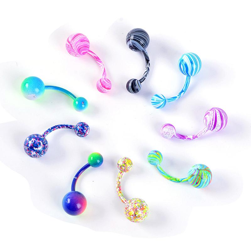 16Pcs Mix Umbigo Umbigo Anel Barbell Bola Corpo Jóias