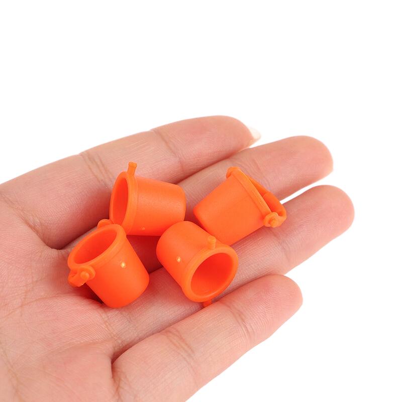 2Pcs 1/12 Dollhouse Mini Simulation Water Buckets Dollhouse Garden Beach Bucket Dolls House Accessories Pretend Play Toys