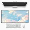Soft Pastel Blue Pink Sky Cloud Dreamy Aesthetic Gaming Mouse Pad Non Slip Rubber Stitched Edge Large Keyboard Desk Mat Mousepad