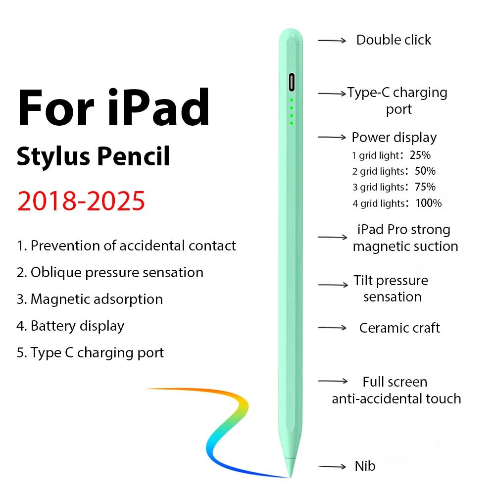 For Pencil Stylus For iPad A16 Air 11 5 4 Pro 11th 13 12.9 M4 M3 M2 Pens 10 9 10th 9th Generation Mini 7 6 Touch Pen