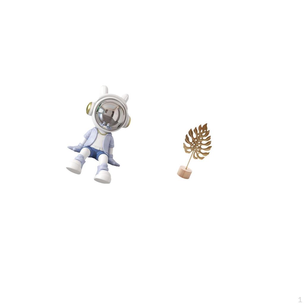 Nordic Astronaut Sculpture Creative Figurine Metal Statue Abstract Ornament for Bookshelf Table
