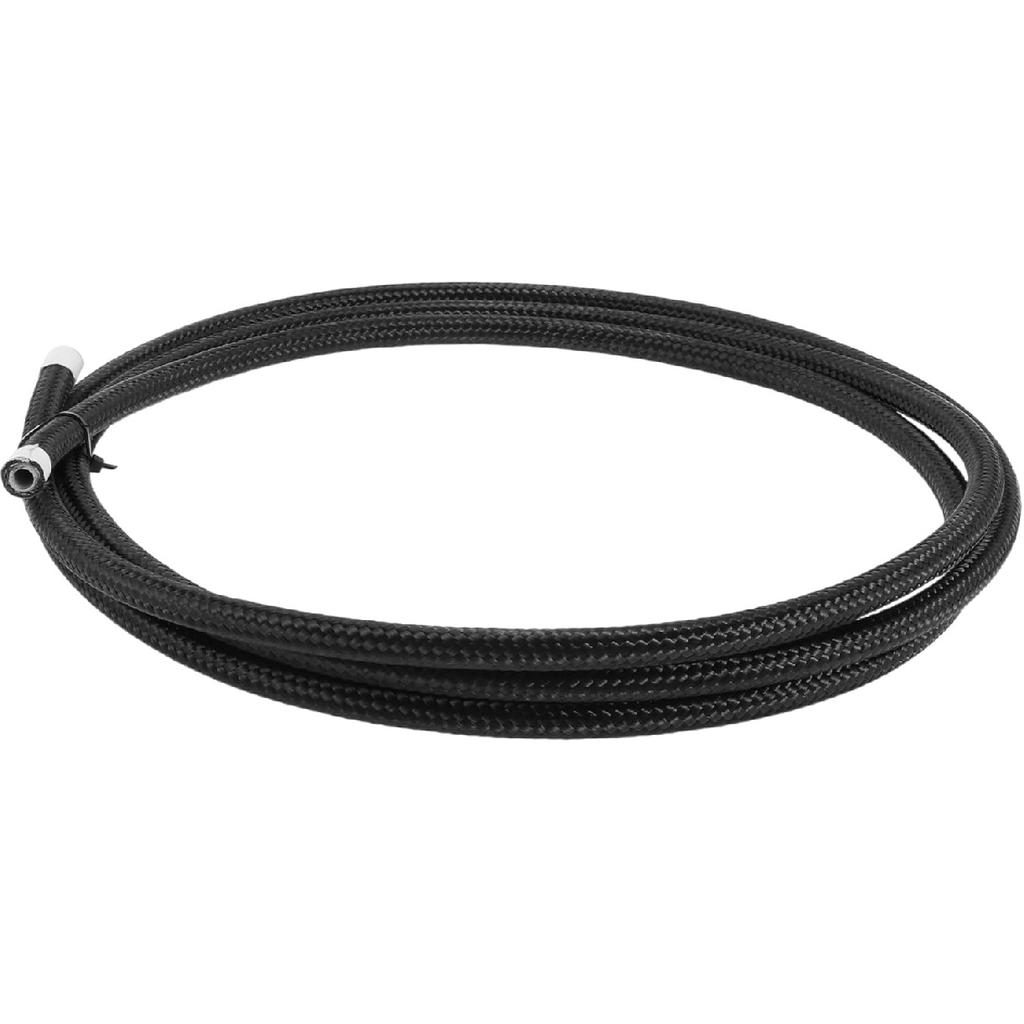 AN6 Fuel Line Hose Black 8ft Vacuum Hose Automotive Fuel Hose 8ft 1/3"ID 4/9"OD PTFE Rubber,Stainless Steel,Nylon Braided 1 Pcs AN6