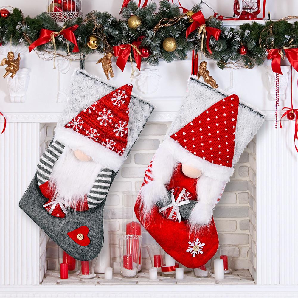 Soft Fabric Rudolph Christmas Stocking With Gift Design For Joyful Seasonal Decor