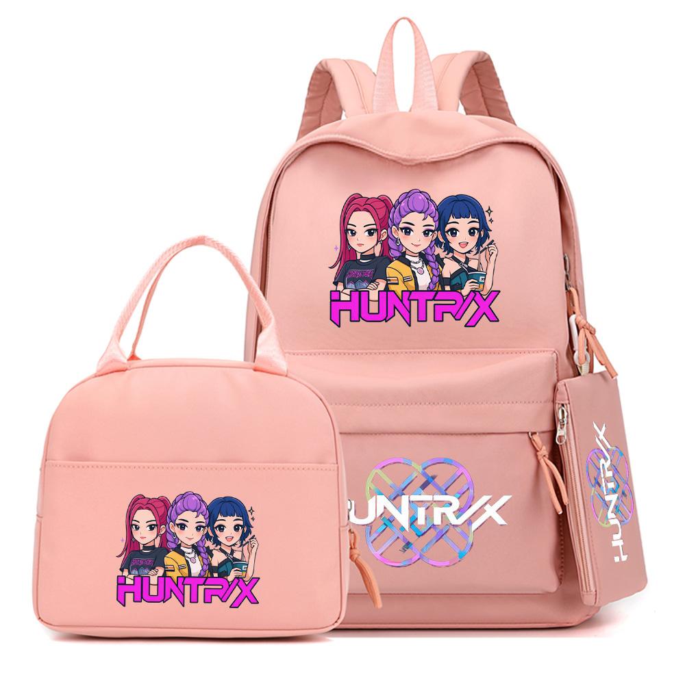 3 Stück/Set Süßer Anime K-Pop Bedruckter Rucksack mit Handtasche Federmäppchen für Teenager Schüler Junge Mädchen Schultasche Bücherrucksack Große Kapazität Reisetasche