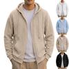 Felpa con cappuccio da uomo a trama a trecce con zip intera, manica lunga, con cappuccio e coulisse, tasche anteriori, per abbigliamento casual quotidiano