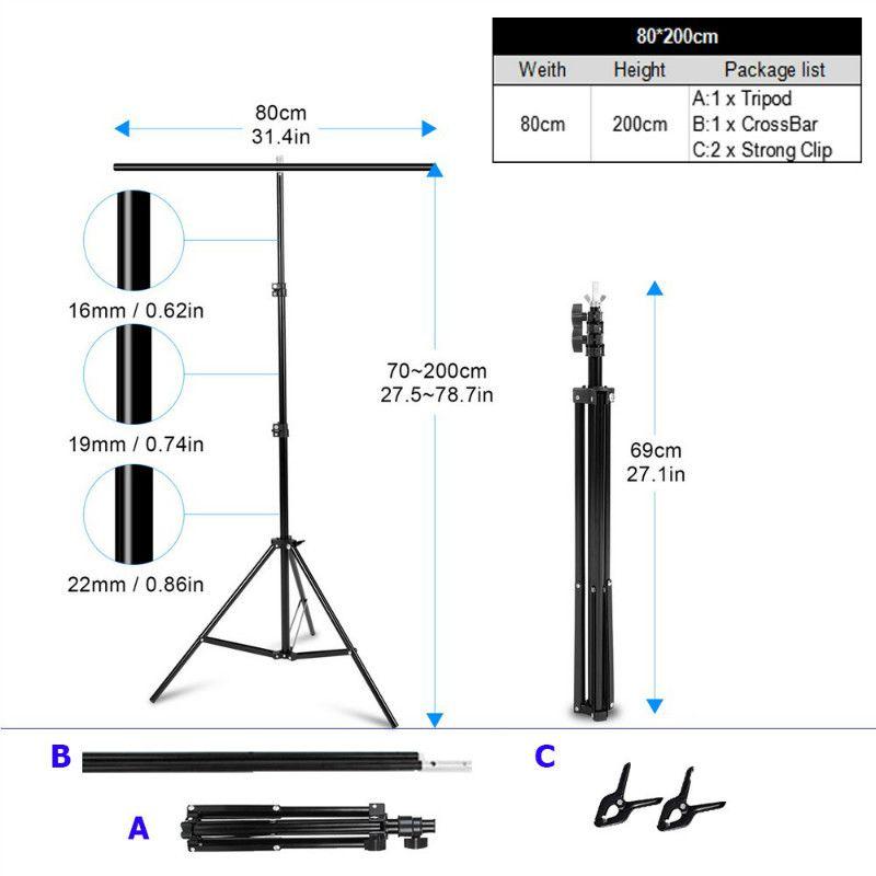 Tshape Stand Background Adjustable Telescopic Backdrop Stand Studio Video Live
