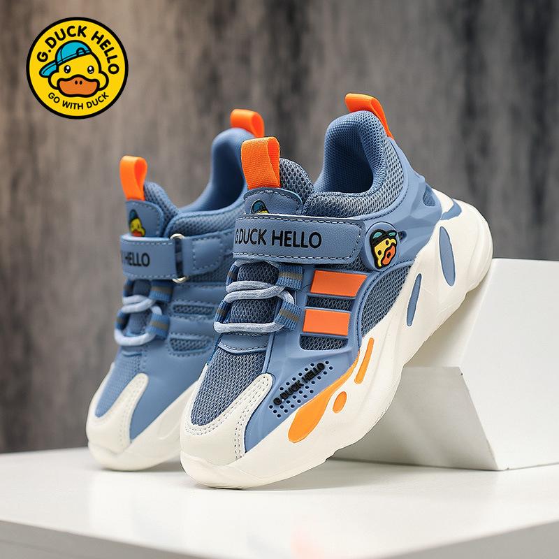 Little Yellow Duck Classmate Children's Sneakers 2025 New Spring and Autumn Boys' Shoes Soft Sole Double Mesh Breathable Mesh Girls