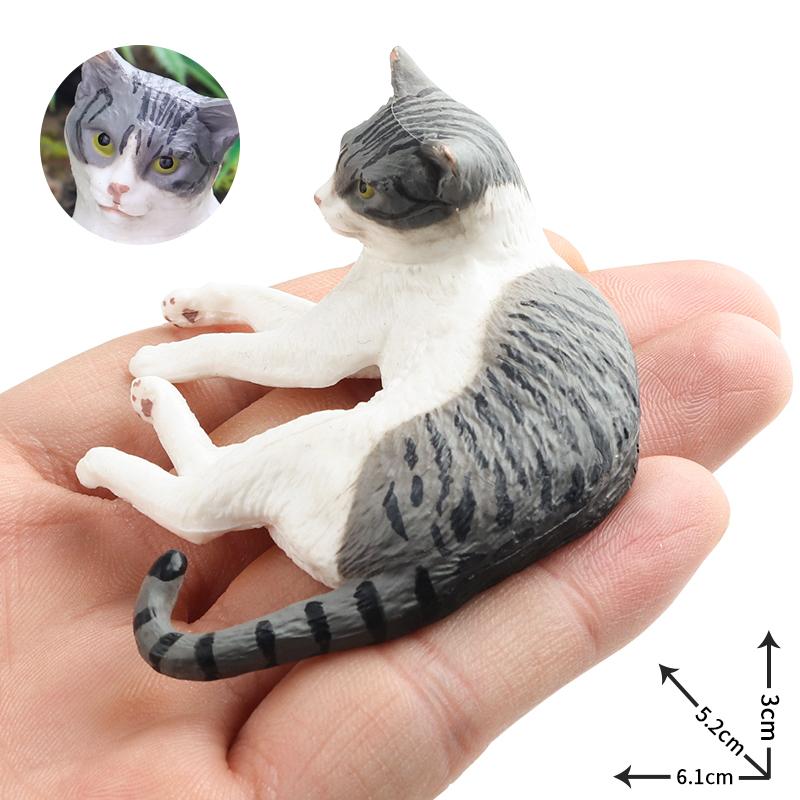 Oenux Kitty Dog Animals Model Action Figure Siamese Husky Pug Rottweiler Puppy Figurines PVC Cute Collection Toy Kids Gift