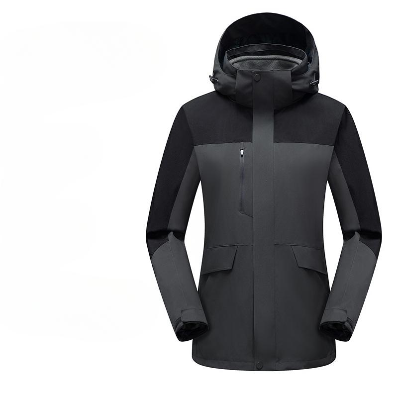 Outdoor Jackets for Men and Women, Three-in-one Windproof and Waterproof Jackets, Velvet YKK Zipper Couple Hiking Clothes