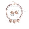 3pcs Draweye Flowers Zircon Sets Zircons Evening Partyy Wedding Bridual Earrings for Women Vintage Fashion Elegant