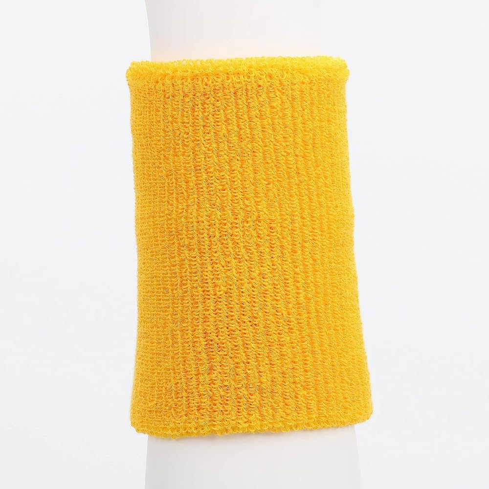 HATAS Wristband Knit Pile 12cm Yellow Set of 2 359