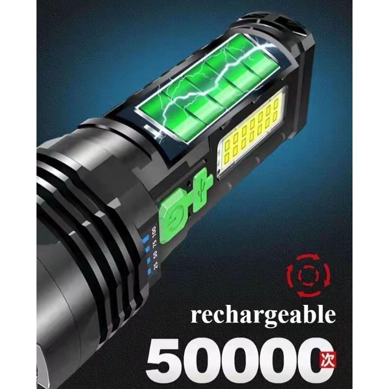 Solar LED Taschenlampe USB Aufladung Multifunktionale Taschenlampe Wasserdichte Taschenlampe Eingebaute Batterie Handlampe Campinglicht
