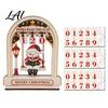 Reading Tracker Calendar Wooden Christmas Tracker Santa Arch Shelf Desktop Decor Decorative Holiday Table Ornaments with Adjustable Number Counters